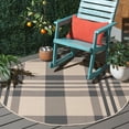 thumbnail image 4 of SAFAVIEH Courtyard Benjamin Plaid Indoor/Outdoor Area Rug, Grey/Bone, 5'3" x 5'3" Round, 4 of 12