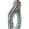 thumbnail image 3 of Bjutir Womens Pajamas Pants Casual Comfortable Micro Elastic Plaid Home Pants Drawstring Elastic Waist Loose Wide Leg Pajama Pants Green, 3 of 8