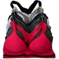 thumbnail image 1 of 6 pcs Wire Free Light Padded Raceback Cotton Sports Bra B/C Cup (38B, 6648bra), 1 of 3