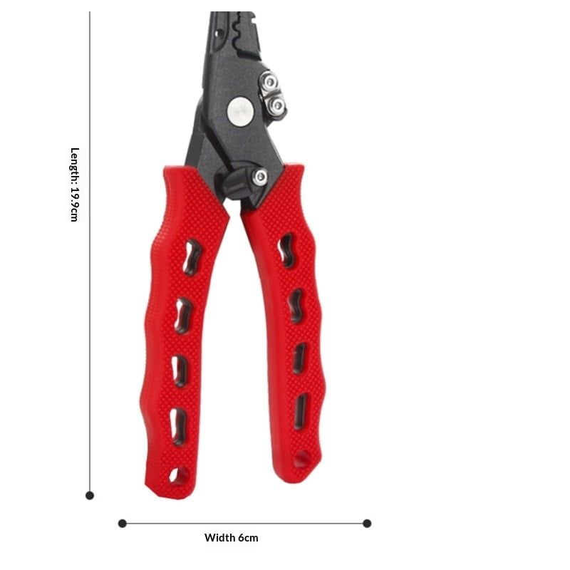 Fishing Pliers, Saltwater Line Cutter with Split Ring Pliers, Fishing Hook Remover, Fishing Nose Pliers with , Fishing Gear Gifts for Men red