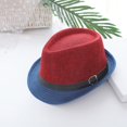 thumbnail image 1 of Moins de 10$ Casquettes de Baseball Rouges Style Couple Boucle de Ceinture Double Couleur et Chapeau Jazz, 1 of 2