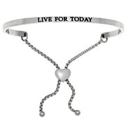 Live for Today Stainless Steel Adjustable Bolo Friendship Bracelet