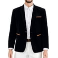 thumbnail image 4 of Hulanddfd Men's Velvet Blazer Jacket Slim Fit Sport Coat Button Front with Pockets for Business Office Wedding Party Daily Wear Outdoor Travel Streetwear, 4 of 6