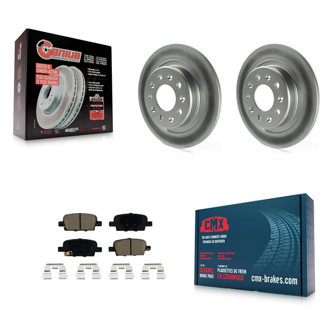 Transit Auto Rear Coated Disc Brake Rotors and Ceramic Pads Kit for Car 2016-2022 Chevrolet Malibu with Manual Parking KGC-101697