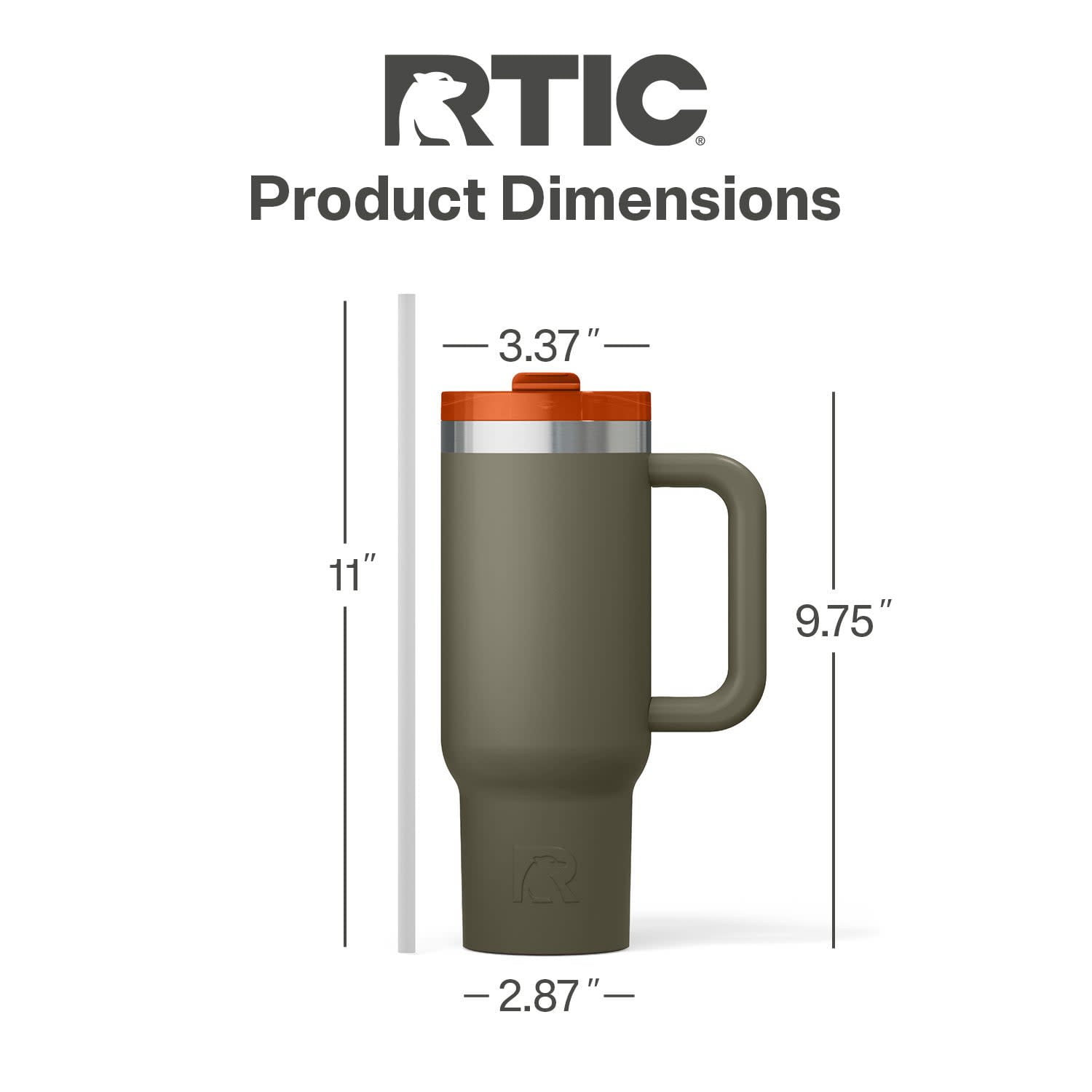RTIC 30 oz Ceramic Lined Road Trip Tumbler with Handle and Leak-Resistant Straw Lid, Trailblazer