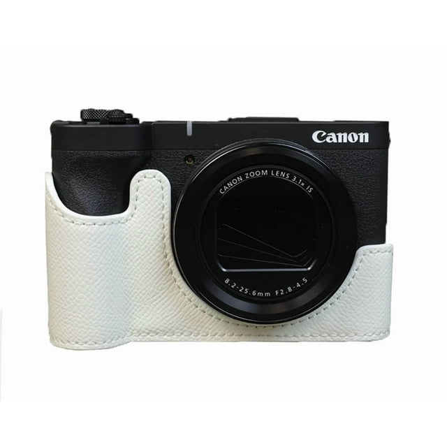 GadgetCom Camera Half Case Compatible with Canon PowerShot V1 , Anti-Slip PU Leather Shell Protective Cover