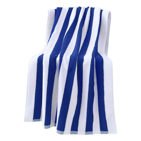 Extra Large 30x70 Inch Beach Towel - Double Terry Cotton, Ultra Soft Striped Pool & Swimming Towel, Hotel Quality for Resort, Vacation, Yoga & Outdoor Use