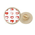 thumbnail image 1 of El día de San Valentín corazones rojo sketch Broche de oro metálico circular, 1 of 3