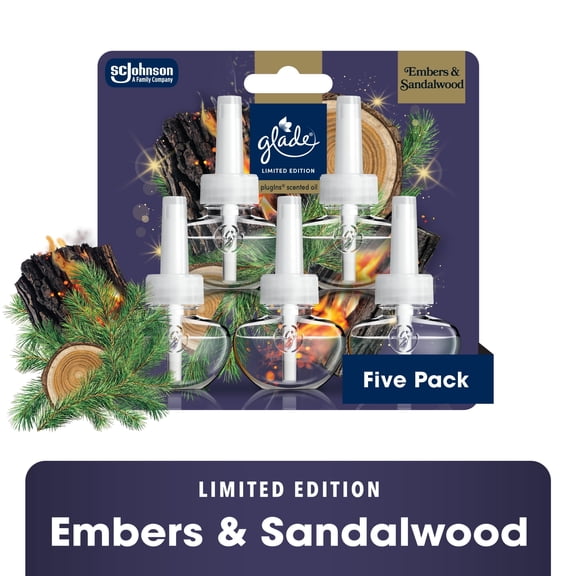 ( 2 Pack ) Glade® PlugIns® Refills Air Freshener, Embers & Sandalwood, 1.34oz., 5 Count