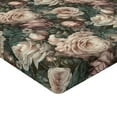 thumbnail image 4 of Ambesonne Floral Boho Fitted Sheet, Melancholic Flowers Art, Twin XL Size, Pale Peach Jade Green, 4 of 5