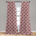 thumbnail image 5 of Ambesonne Modern Art Curtains, Abstract Ellipse Curves, Pair of 28"x84", Vermilion White, 5 of 5