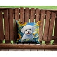 thumbnail image 2 of Coussin Décoratif Bichon Frise aux Tournesols, 2 of 6