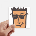 thumbnail image 1 of Sunglass Face Sketch Happy Sticker Square Waterproof Stickers Wallpaper Car Decal, 1 of 1