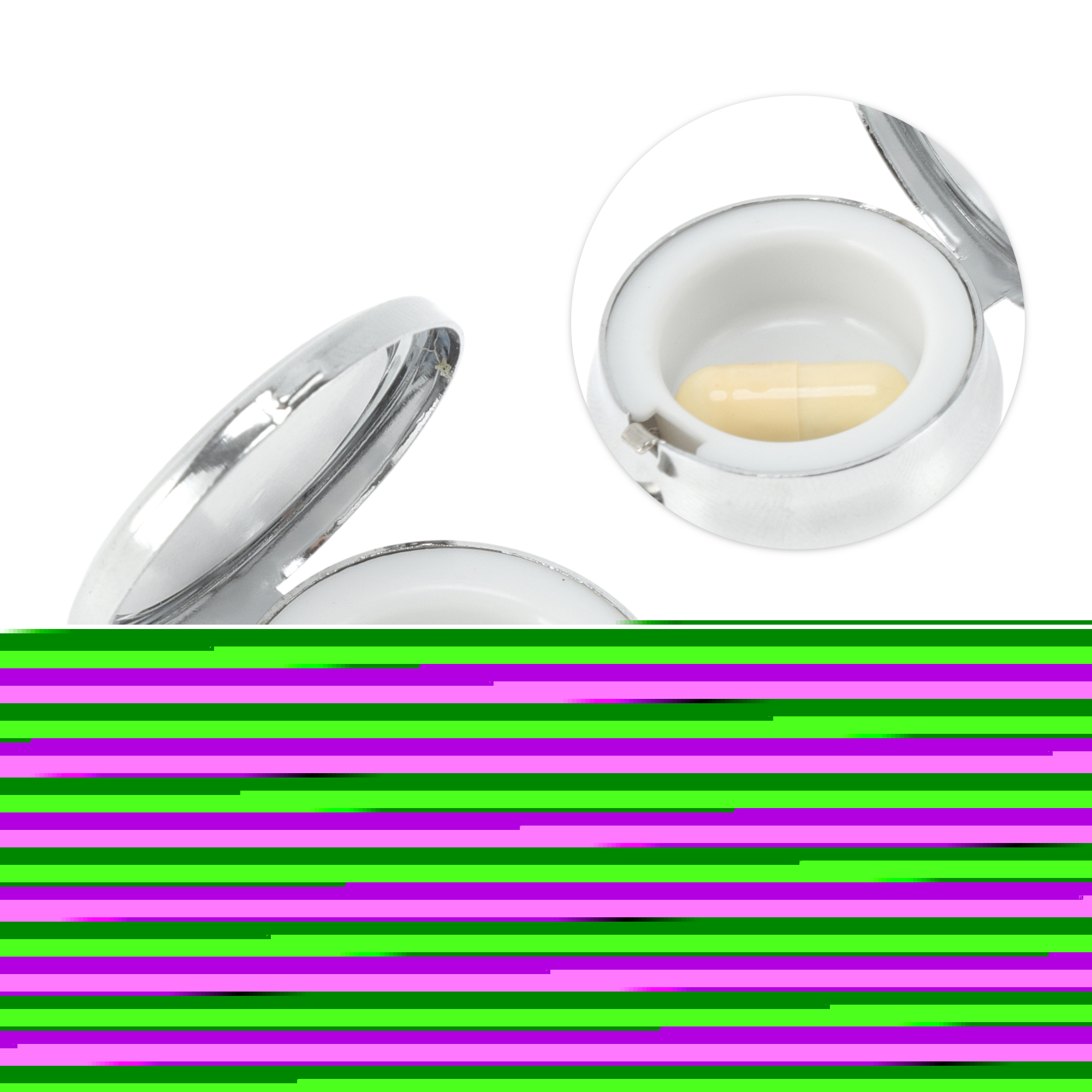 Unique Bargains Round Single Compartment Pill Cases Silver Tone 1 Pc [3.5cm Diameter]