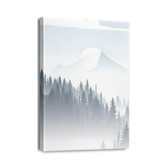 Dessin de Forêt Époustouflant - 12x16 Po Décor Mural Paysage Vert, Parfait pour les Amoureux de la Nature et de l'Esthétique de la Chambre