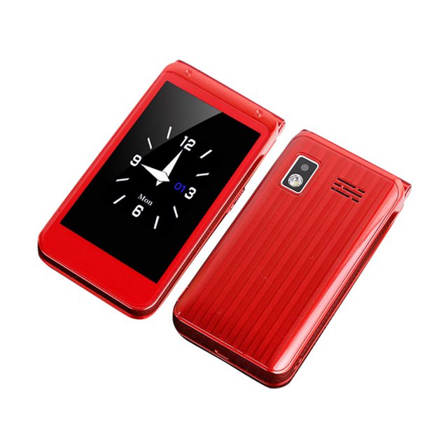 Teléfono Móvil Con Tapa De Doble Pantalla 2G Gsm 2,8 Pulgadas, Botón Grande Con Tapa, Teléfono De Negocios Para Ancianos, Batería De 3000Mah, Llamada De Emergencia, Linterna De Marcación Familiar Vogacara EL016695-04