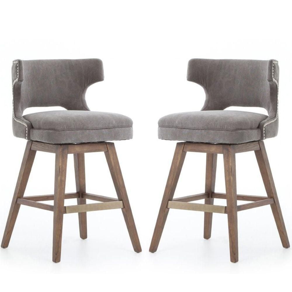 Tabouret de travail de couleur grise - Lot de 2