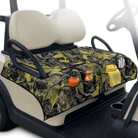 Uorisanigo Golf Cart Seat Covers Non-Slip Camo Hunting Forest Golf Cart Seat Towel Blanket Soft and Comfortable Accessories Suitable for EZGO, Club Car & More 2-Seat Carts