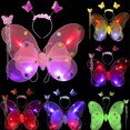thumbnail image 2 of Girls Fairy Costume Set Creative Butterfly Luminous Wing with Wand & Headband, 2 of 6