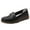 #003 Black, variant on Felirenzacia Women’s Faux Leather Loafers Shoes, Slip-On Dress Shoes, Low Wedge Heel Metal Bit Office Flats Shoes, Business Casual Footwear for Women