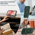 thumbnail image 4 of Ancove for iPhone 11 Pro Magnetic Case,[Compatible with Mag Safe],Shockproof Business PU Leather Ultra Slim Thin Case Cover with Built-in Kickstand for iPhone 11 Pro,Darkgreen, 4 of 7