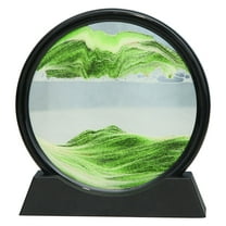 XIAOLE Sand Art Liquid Motion, 3d Hourglass Deep Sea Sandscape, Moving Sand Art Picture Round Glass Display Flowing Sand Frame, 3d Colored Quicksand Decor, Home Office Desktop Decor