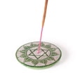 thumbnail image 2 of Incense Burner - Soapstone Plate Heart Chakra Anahata 3", 2 of 5