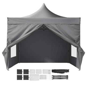 KFFKFF 10x10 FT Easy Setup Canopy with Detachable Sides, Mobile Shelter with Rolling Bag, UV Protective Waterproof Cover, Ideal for Outdoor Gatherings, Garden, Leisure, and Camping
