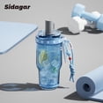 thumbnail image 3 of Sidagar 22oz Tritan Sports Water Bottle with Straw & Strap, Leak-Resistant Travel Cup, Blue, 3 of 10