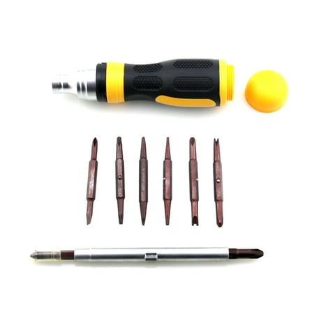 

Multi-Bit Screwdriver Nut Driver Multi Tool with 8 Industrial Strength Bits