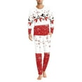 thumbnail image 3 of Renewold Christmas Matching Pajamas for Family Sets 2 Pieces Pj Joggers Walking Lounge Set Cute Snowman Snowflake Winter Pullover Sleepwear for Men Size 5XL, 3 of 5