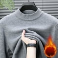 thumbnail image 4 of Hueook Mens Sweater Men Casual Printing Round Neck Solid Color Long Sleeve Striped Knit Sweater Gray XL, 4 of 8