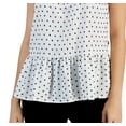 thumbnail image 3 of Tommy Hilfiger Women's Printed Sleeveless Peplum Hem Top White Size X-Large, 3 of 3