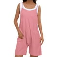 thumbnail image 1 of LOVZFMLL Combinaison Ample Sans Manches à Double Poche pour Femmes, Rose TTG, 1 of 6