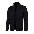 thumbnail image 3 of Men's Lightweight Fleece Full Zip Jacket Stand Collar Soft Warm Windproof Coat with Pockets for Outdoor, 3 of 4