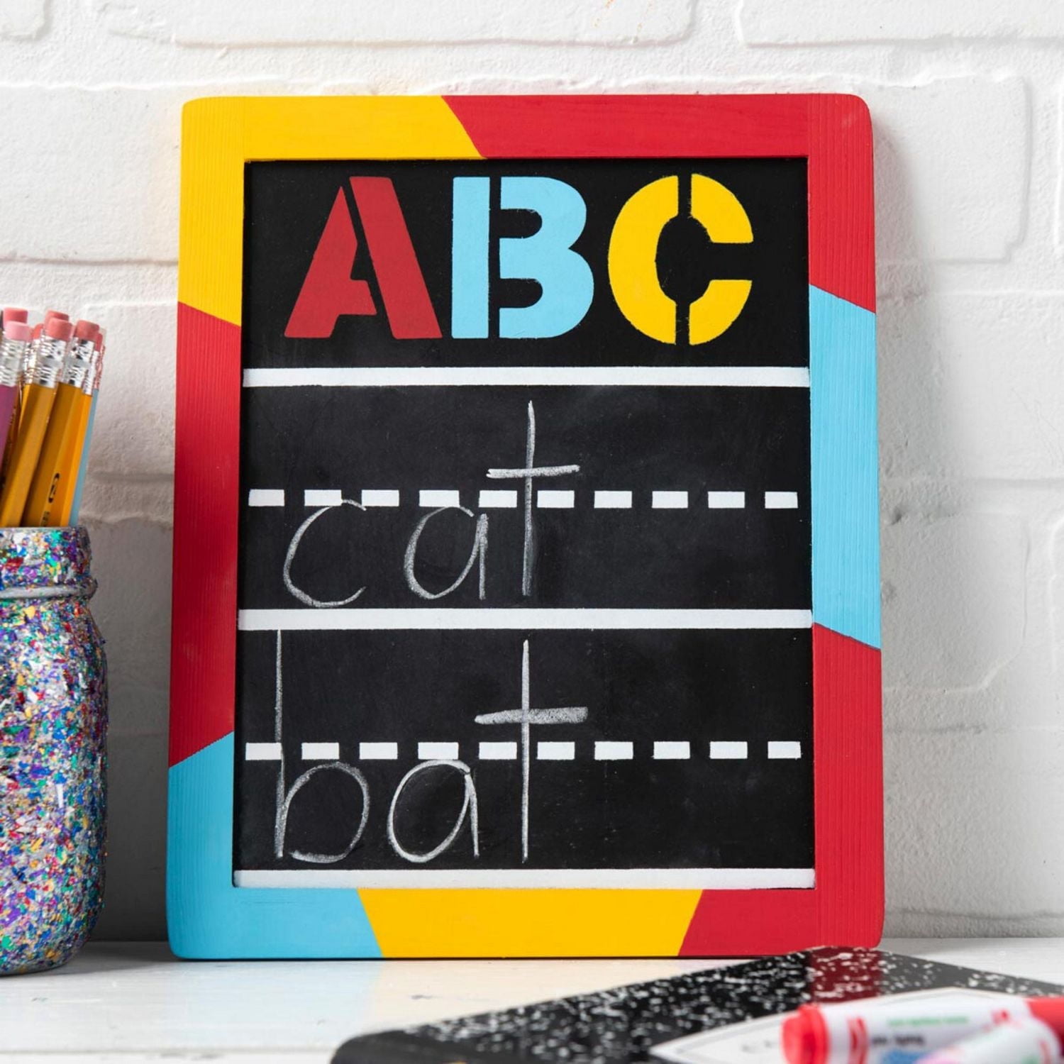 Plaid Wood Surfaces, 8.5" x 10.5", Chalkboard Frame
