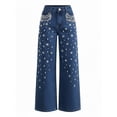 thumbnail image 4 of Women'S High Waisted Jeans Boyfriend Baggy Wide Straight Leg Casual Denim Pants Trousers XS, 4 of 9