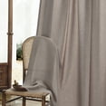 thumbnail image 5 of Jainmy Linen-Look Semi-Sheer Curtains, Back Tab Drapes with Hooks Living Room Bedroom ,Set of 2 Panels,52x84 inch, Dark Flax, 5 of 10