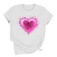 thumbnail image 2 of Womens Lover Heart Graphic Round Neck Shirt Valentines Funny Couple Matching Casual Short Sleeve Tee Tops, 2 of 8