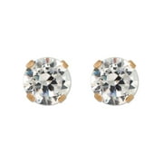 Brilliance Fine Jewelry 10K Gold-Plated Cubic Zirconia Stud Earrings