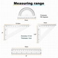 thumbnail image 2 of Uxcell 6pcs Triangular Ruler Set 15/30cm Plastic Metric Inch Ruler Geometric Protractor Triangle Ruler Engineering Scale, Red, 2 of 6