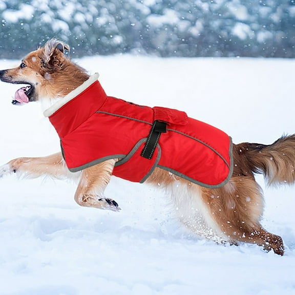 Dog Coat, Warm Dog Winter Coat for Medium Dogs, Waterproof Jacket with Adjustable Buckle & Velcro, Reflective Turtleneck Cold Weather Coats, Pet Vest Snow Jacket