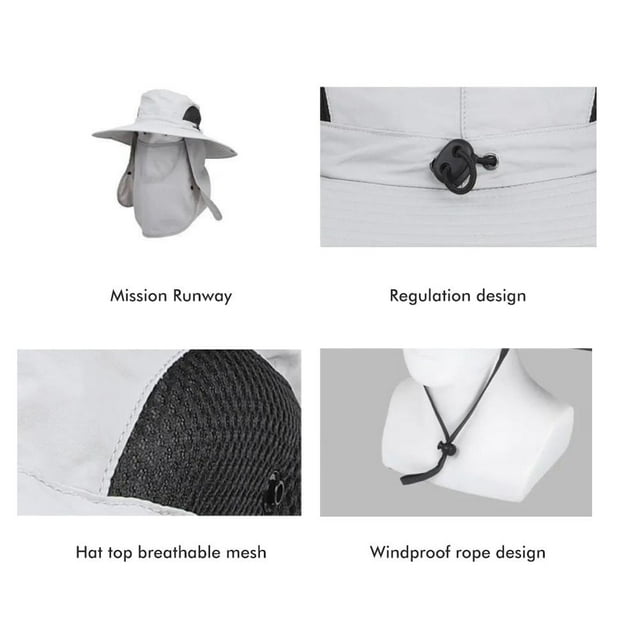 Sombrero para el sol al aire libre con solapa para el cuello y la cara, protección UV, sombrero de pescador de ala ancha transpirable para hombres y mujeres, pesca de verano, senderismo