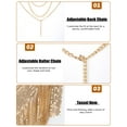 thumbnail image 3 of Aivtalk Sparkly Tops for Women Fringe Backless Halter Body Chain Rhinestone Sequin Crop Tank Metallic Adjustable V Neck Vest Shirt Clubwear Rave Outfit with a pair of Sticky Bra Gold, 3 of 6