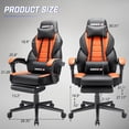 thumbnail image 5 of Bossin Gaming Chairs with Footrest, Massage Leather Game Chair for Adults, Big and Tall Gamer Chair with Headrest and Lumbar Support, 5 of 8