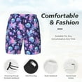 thumbnail image 3 of Sikiie White Skull Flower Print Men's Double Layer Swimming Trunks, Adjustable Waistband and Pockets Sports Swimming Trunks, Beach Swimwear-XX-Large, 3 of 6