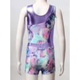 thumbnail image 6 of CHICTRY Kids Girls 2Pcs Gym Sports Yoga Suit Colorful Prints Sleeveless Leotard with Shorts Dance Outfit Colorful Shadow 16, 6 of 7