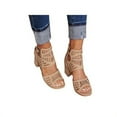 thumbnail image 4 of Womens Low Block Heel Dress Shoe Ladies  Buckle Sandals, 4 of 7