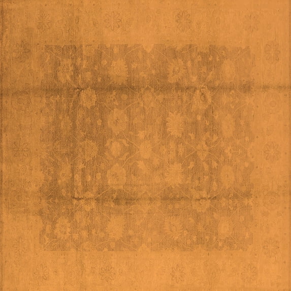 Ahgly Company Indoor Square Oriental Orange Industrial Area Rugs, 6' Square