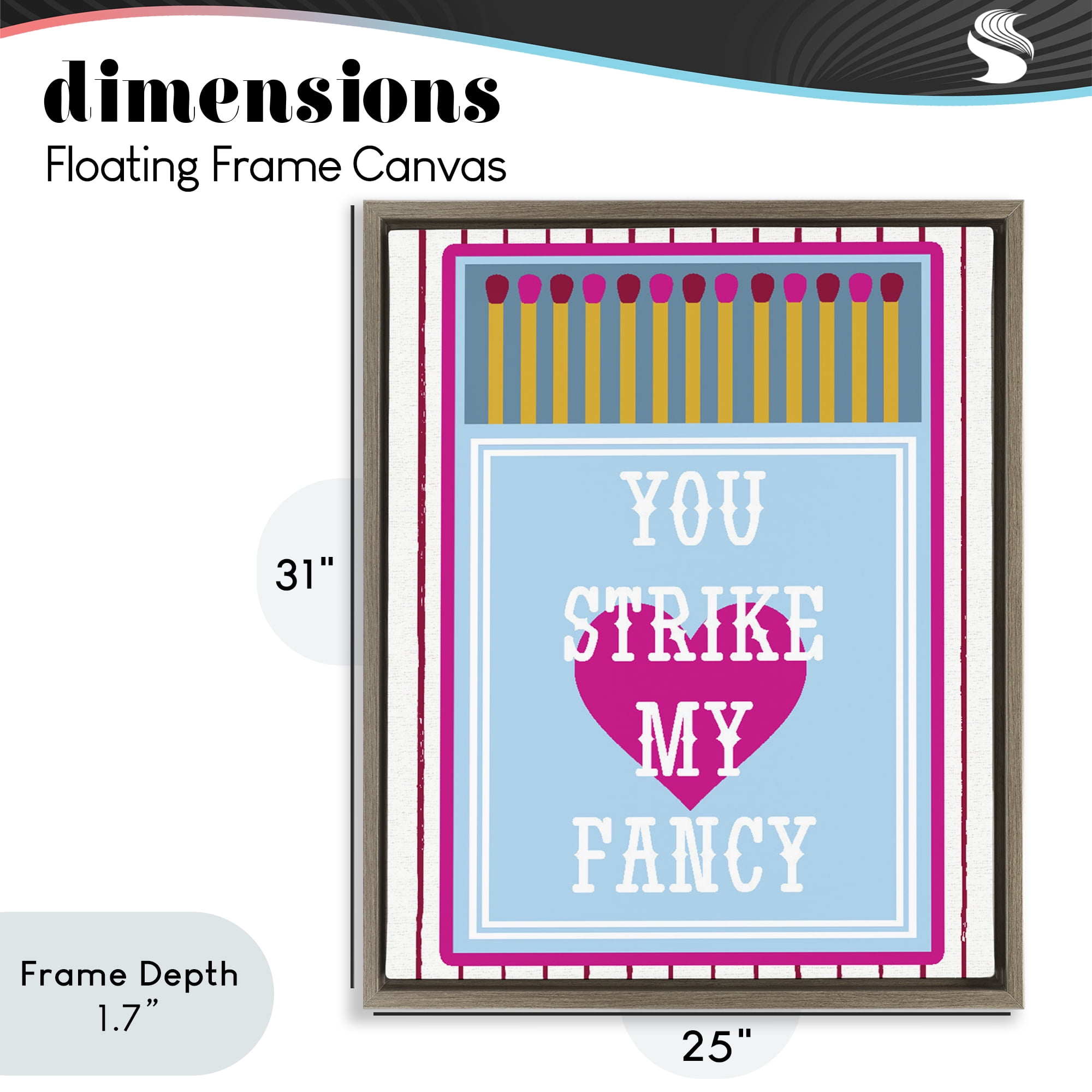 Stupell Industries You Strike My Fancy Brown Framed Floater Canvas Wall Art, design by Lil' Rue